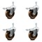 Service Caster 4 Inch High Temp Phenolic Swivel 10mm Stem Caster Set with Total Lock Brake SCC-TSTTL20S414-PHRHT-M1015-4 - alternate 1